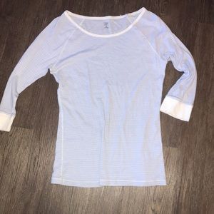 Gap 3/4 length sleeve blue striped tee